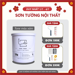  Sơn tường Loho House tone màu trắng xám | Lon sơn 1kg - Sơn nước nội thất cao cấp Loho-paint 
