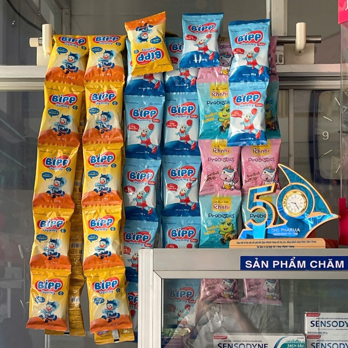 3 gói Kẹo dược dẻo Gummy Bipp, Ích Nhi tăng chiều cao, bổ sung VitaminC và Calci cho bé