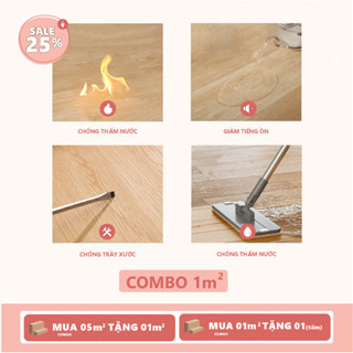  Sàn Nhựa Giả Gỗ Dán Keo Loho House - COMBO 1m2  7 tấm  | Loại bóc dán sẵn keo 91.44 x15.44 cm 