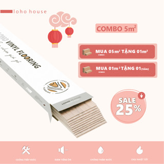  Sàn Nhựa Giả Gỗ Dán Keo Cao Cấp Loho House | COMBO 5m2  36 tấm  | Bóc dán sẵn keo 91.44 x15.44 cm 