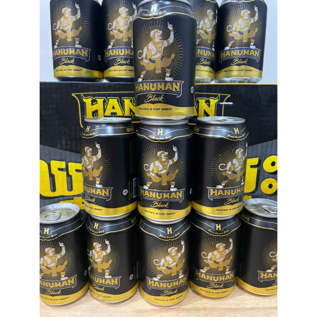 Bia đen HANUMAN Black combo 12 lon nhập khẩu Cambodia thơm ngon