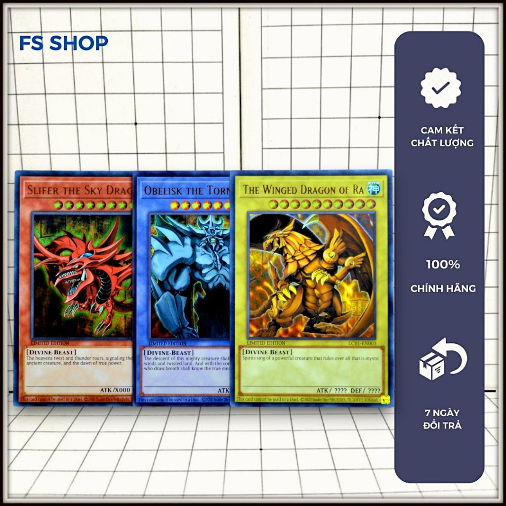 [FS Yugioh] Thẻ bài Yugioh Chính Hãng Set Tam Thần Ai Cập -Ultra Rare