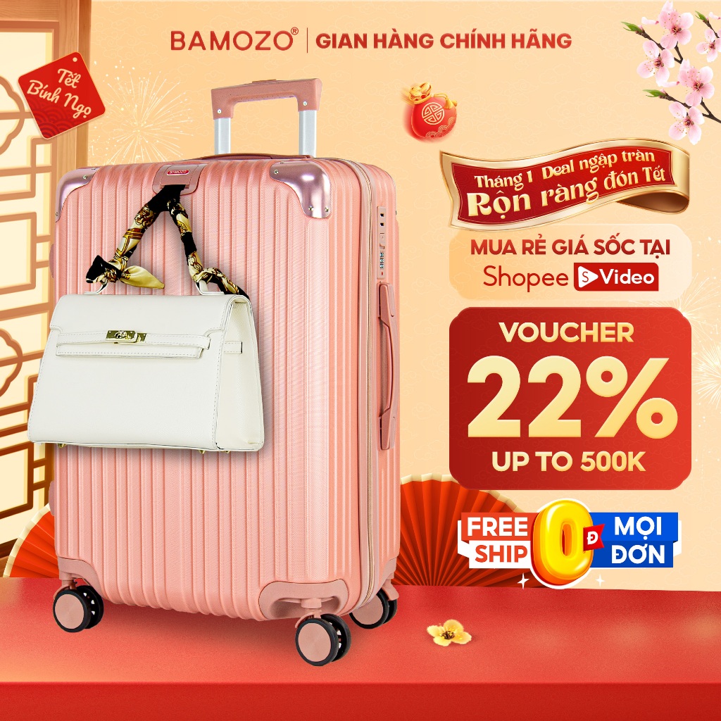 Vali du lịch chống xước Bamozo size 28 nhựa  ABS chống vỡ, bo góc kim loại_8809