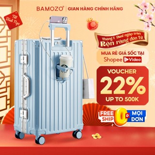  Vali du lịch Khung nhôm Bamozo Size 20 24 28 chống xước có khóa sập bo góc chống va đập_9066 