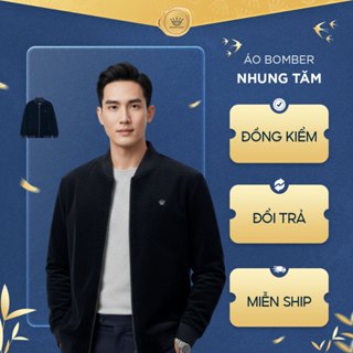  Áo Khoác Bomber Jacket Nam Richard Adam Vải Nhung Tăm Lót Lụa Mềm Mại Ấm Áp Chống Xù Bền Màu Cổ Dệt BB050925 