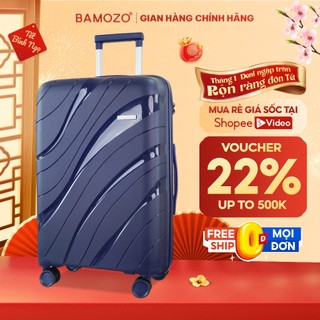  Vali du lịch Chống vỡ size 20 24 28 Bamozo nhựa PP cao cấp khóa kéo chống rạch hai lớp_Nancy 