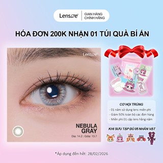  Kính áp tròng chính hãng LENSEE xám tơ tằm mềm mượt diệu kỳ NEBULA GRAY Dia 14.2mm giãn nhẹ tinh tế 
