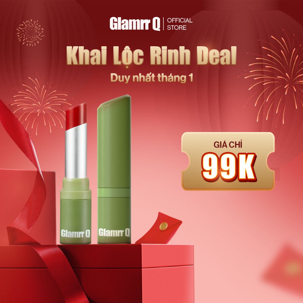   DEAL LỘC ĐẦU NĂM  Son Dưỡng Có Màu Thuần Chay Môi Nhạy Cảm Glamrr Q Vegan Super Lip Balm  4.5g  