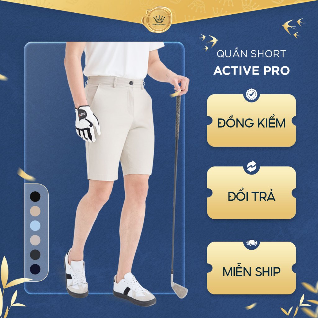 Quần Short Kaki Nam Richard Adam Vải Viscose Co Giãn, Mềm Mại, Thấm Hút, Dáng Thể Thao QS190325