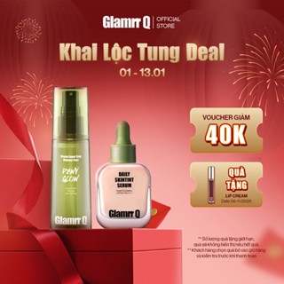   DEAL LỘC ĐẦU NĂM  Glamrr Q Kem Nền Serum Căng Bóng Daily SkinTint 30ml + Xịt Khóa Nền Cố Định Thuần Chay 50ml 