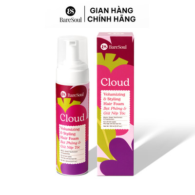 Bọt xịt phồng và giữ nếp tóc 18 tiếng BareSoul Cloud Styling Hair Foam 150ml