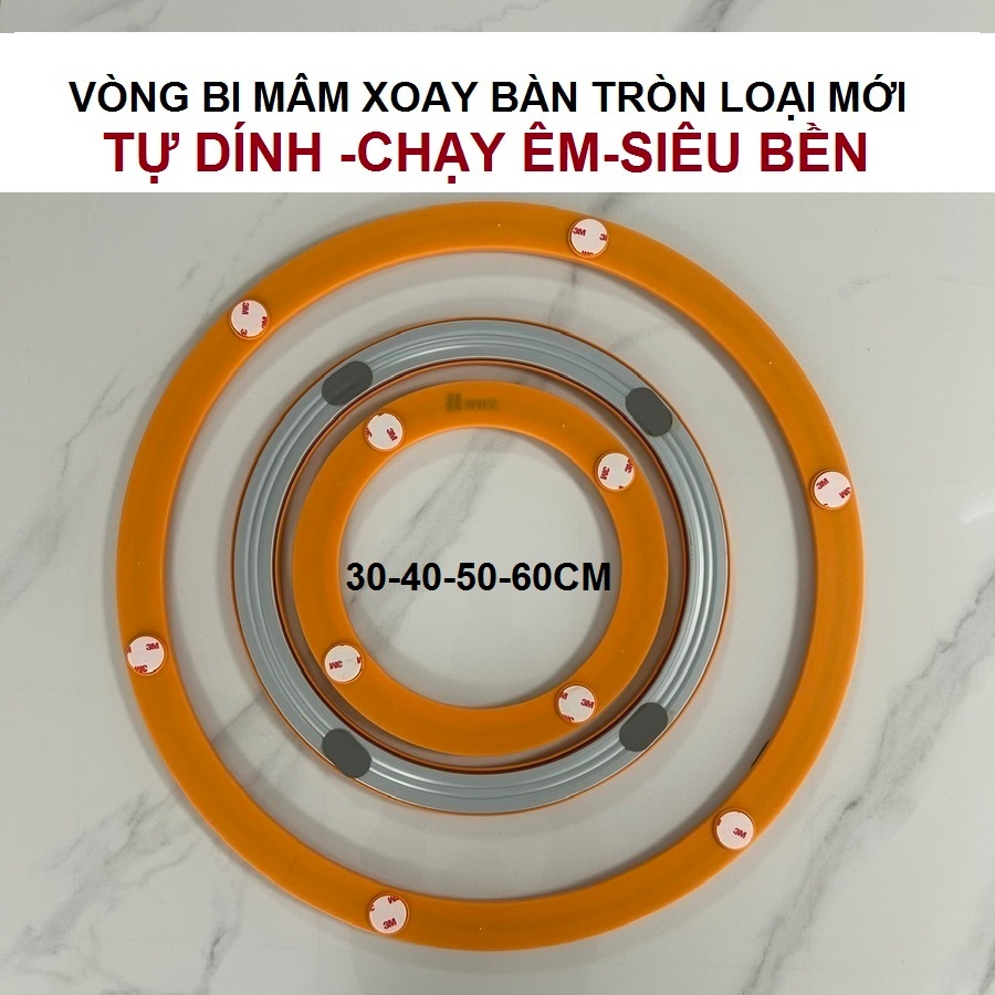 Mâm xoay bàn ăn loại mới tự dính 30,40,50,60cm,vòng bi mâm xoay,đế xoay bàn ăn,mâm xoay tròn