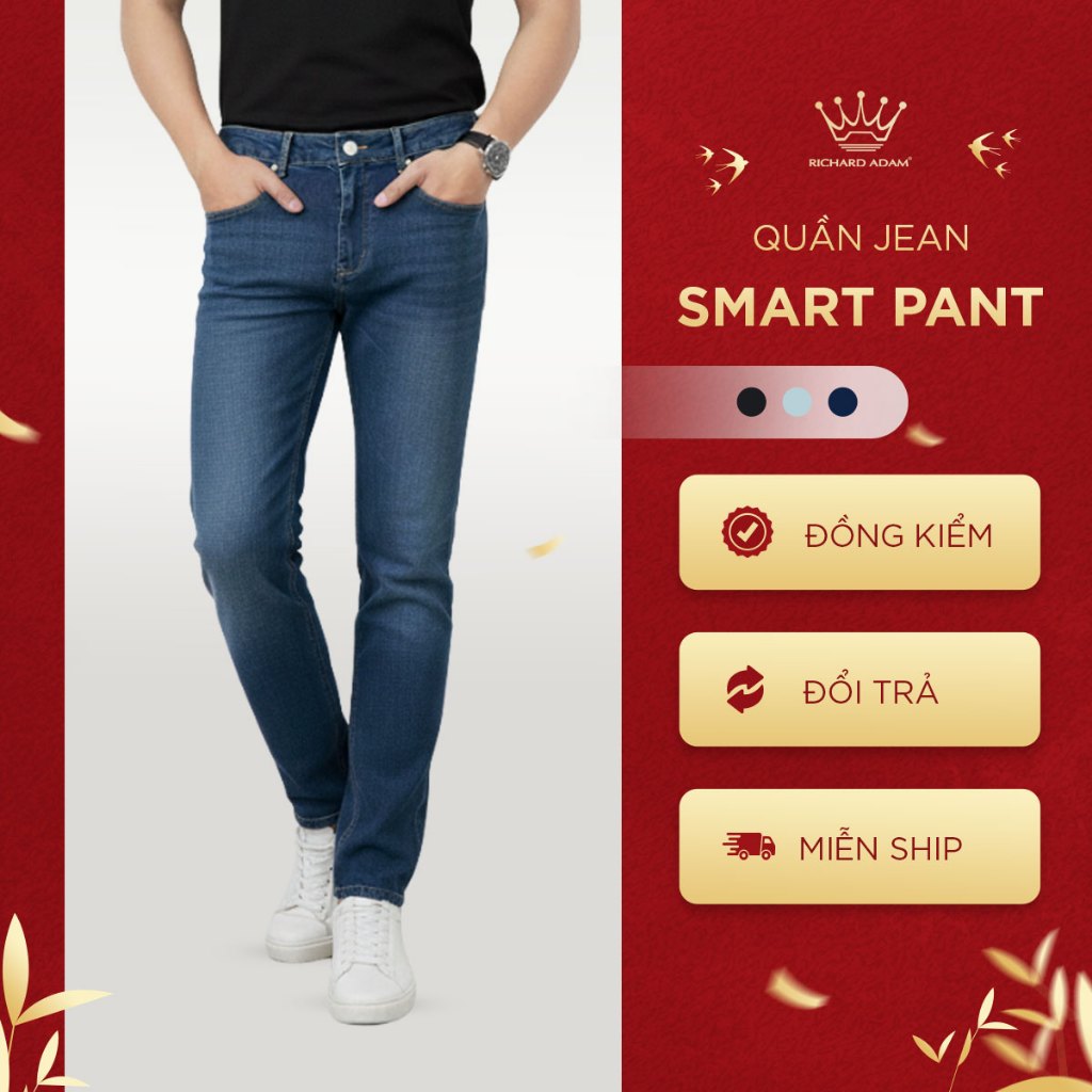 Quần Jean Nam Richard Adam Co Giãn Đa Chiều, Vải Denim Cao Cấp, Không Bai Xù, Thoải Mái Vận Động, Dá