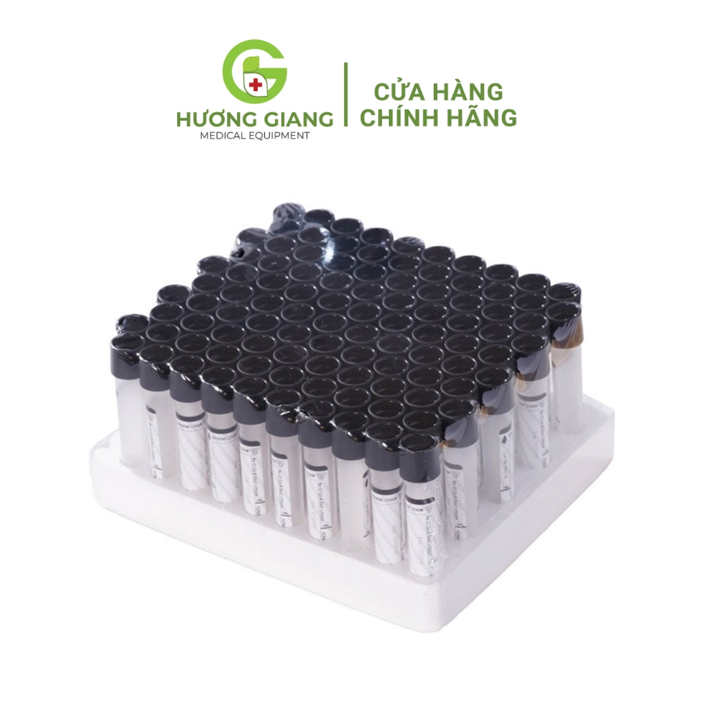 Ống Nghiệm Nắp Đen Heparin ( Hộp 100 ống)