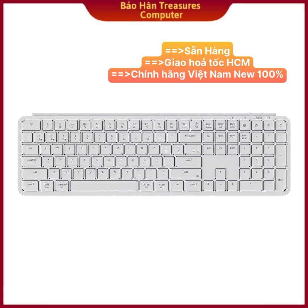 Bàn phím vi tính Keychron B6P-K8 B6 Pro Ivory White - Hàng Chính Hãng