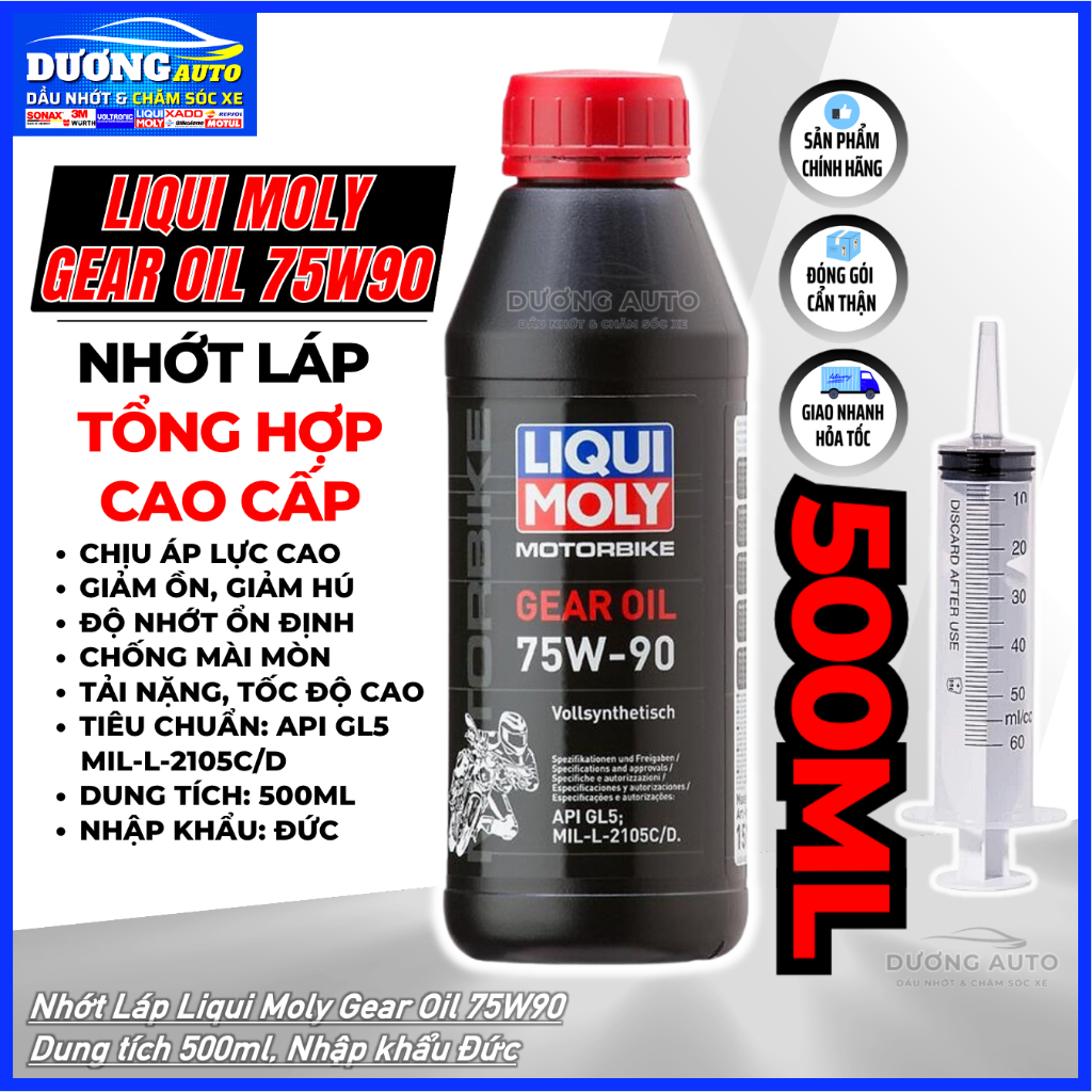 Nhớt hộp số, nhớt láp Liqui Moly 75w90 500ml (MOTORBIKE GEAR OIL 75W90 LIQUI MOLY) - 1516 - DƯƠNG AU