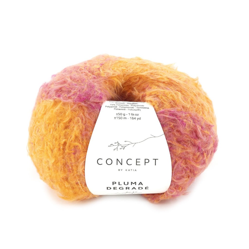 Sợi Pluma Degrade nhập khẩu từ Katia, dùng để đan móc áo, khăn