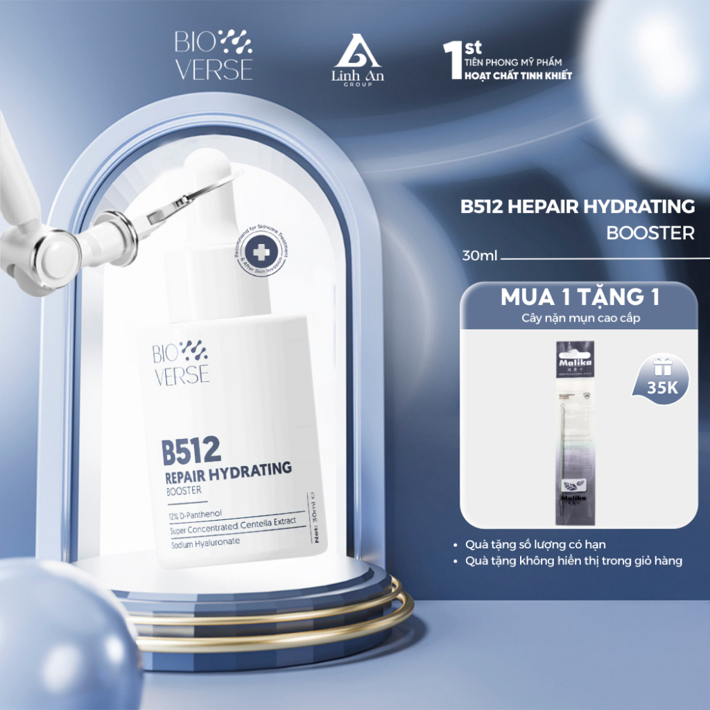 Tinh Chất B5 12% Phục Hồi Da Cấp Ẩm Bioverse B512 Repair Hydrating Booster 30ml