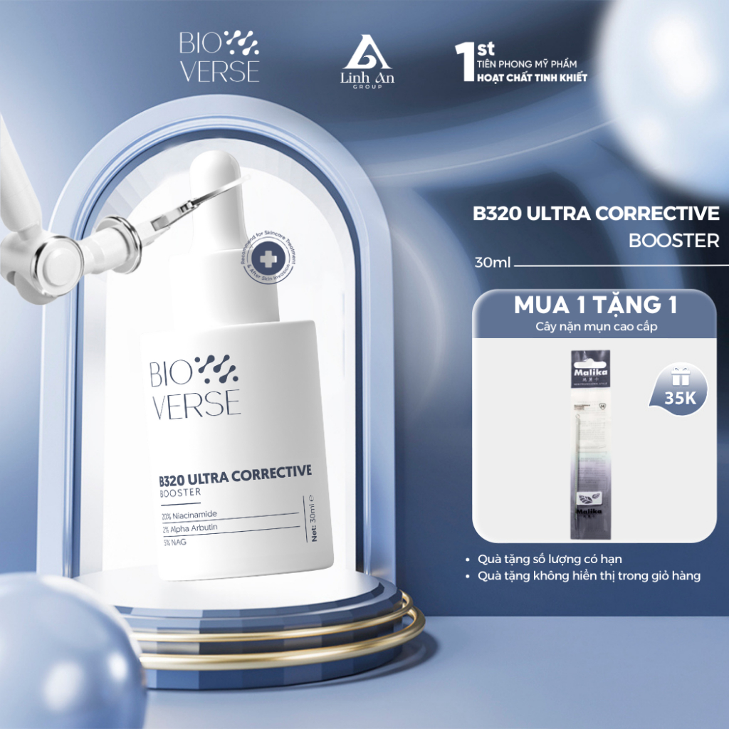 Tinh Chất Niacinamide 20% Sáng Da Mờ Thâm Bioverse B320 Ultra Corrective Booster Serum 30ml