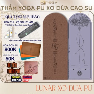  Thảm Tập Yoga Gym Yoga HBE Lunar và Oval Pu Xơ Dừa Cao Su 5mm Cao Cấp Kèm Túi 
