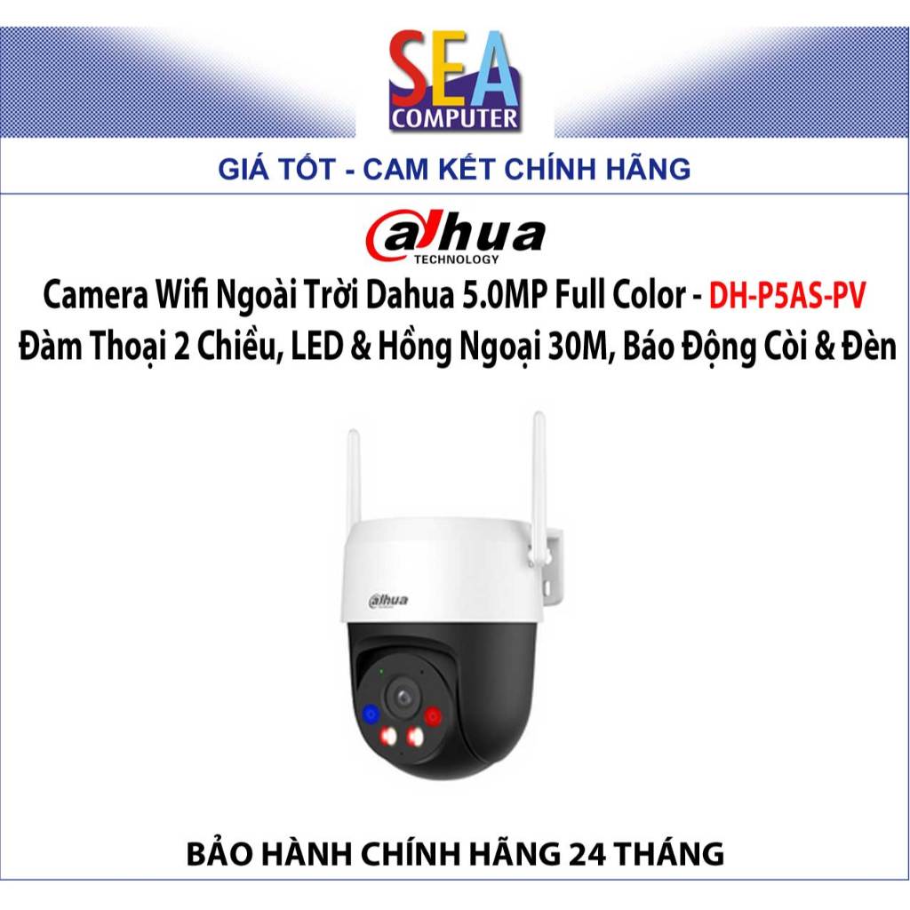 Camera Dahua Wifi Ngoài Trời 5.0MP Full Color - Đàm Thoại 2 Chiều, LED & Hồng Ngoại 30M - DH-P5AS-PV