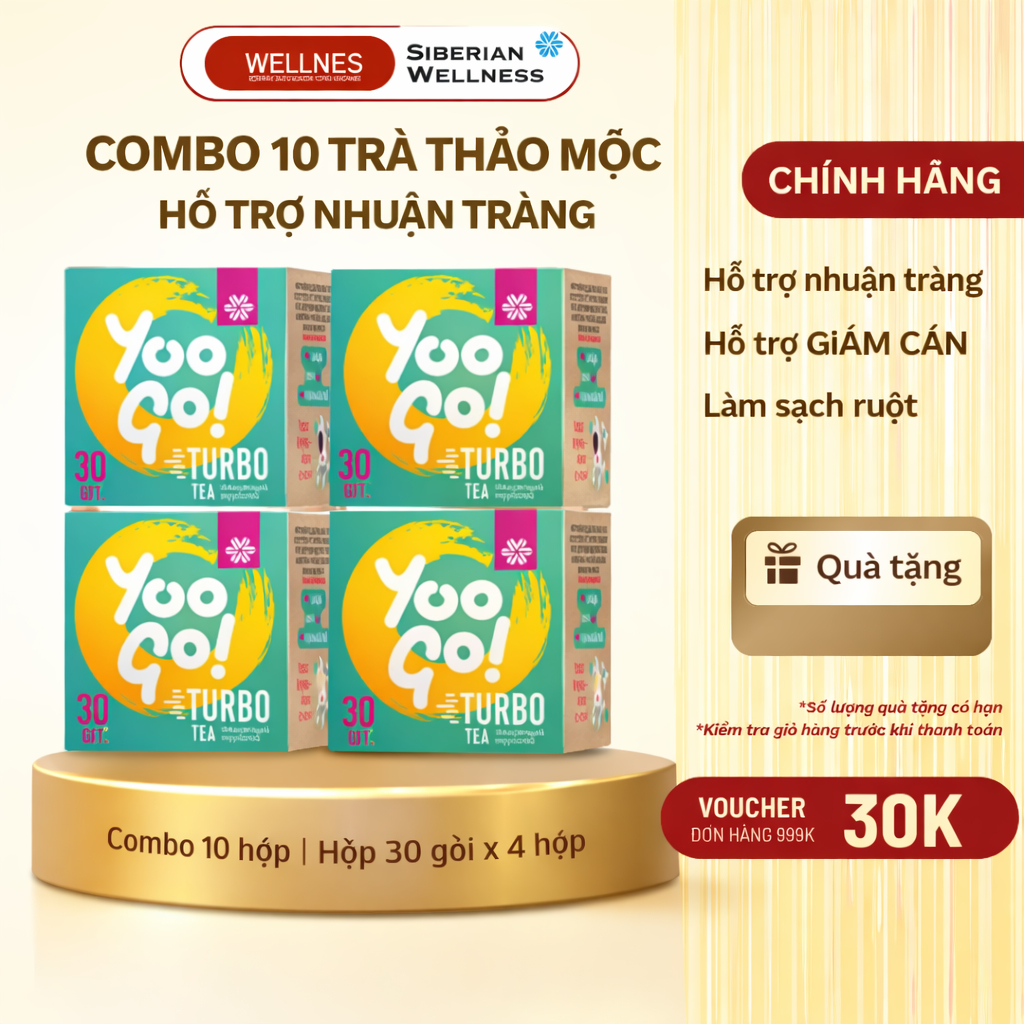 [Combo 10 ]Trà body Yoogo Turbo Tea -Trà thải độc ruột, Trà thảo mộc Yoo Go Turbo , 300 gói