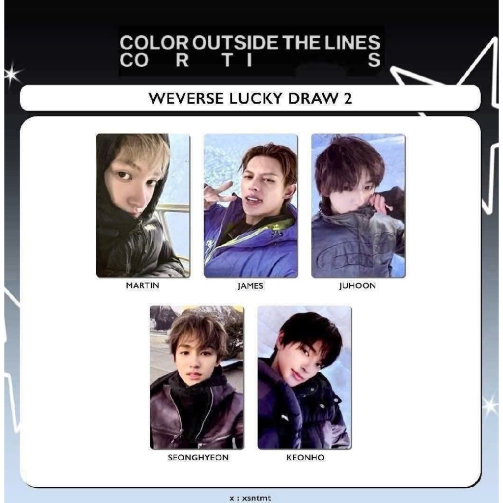 Card CORTIS Weverse Lucky Draw 2, SOUNDWAVE- Set card tuyết chính hãng (card off)