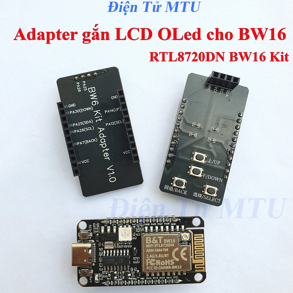 Adapter gắn LCD OLed cho mạch BW16 - RTL8720DN BW16 Kit