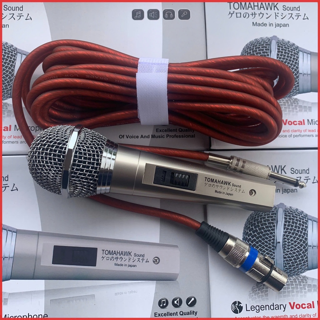 Micro karaoke có dây tomahaw mic hát nhẹ tiếng, trong  dùng cho dàn karaoke