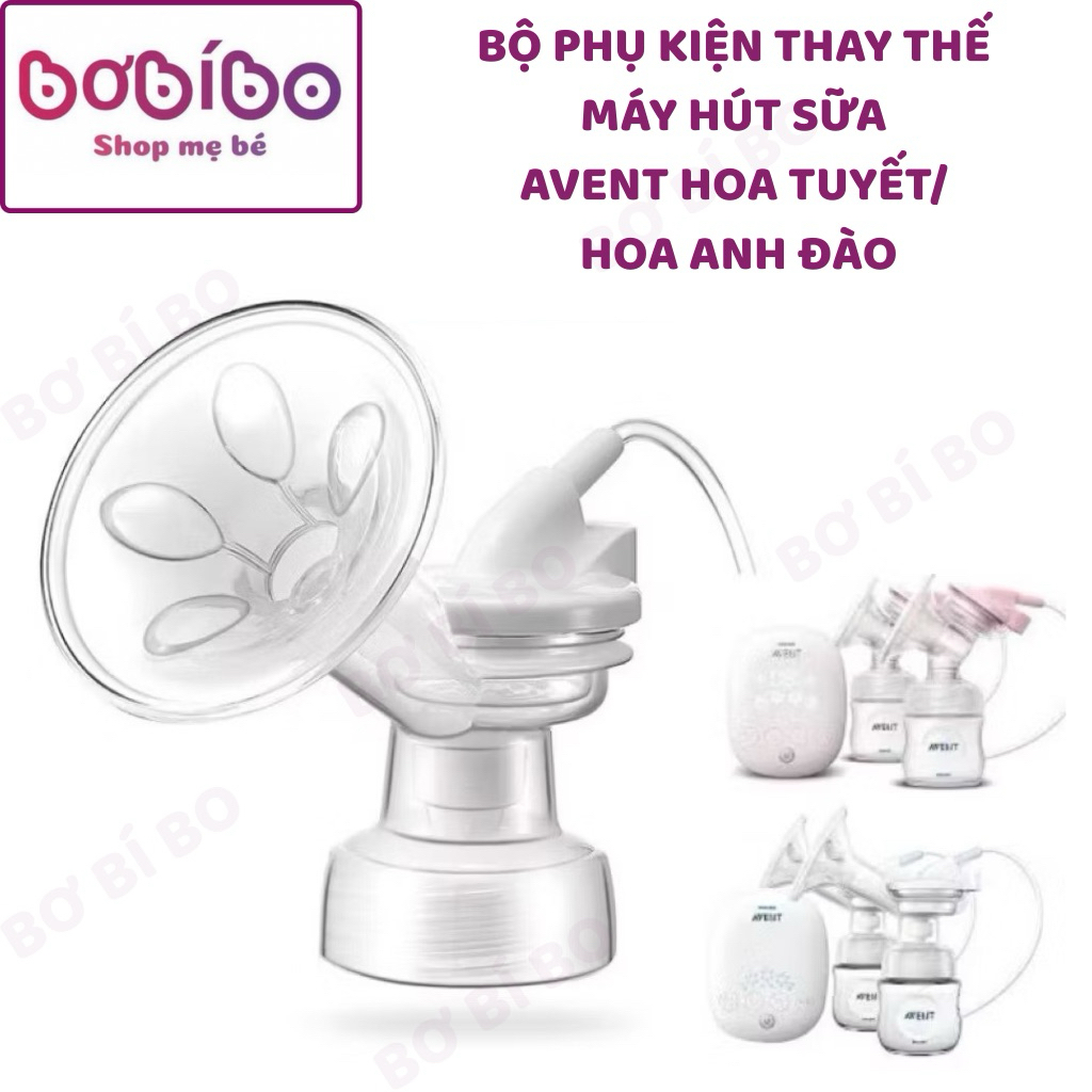 Bộ phụ kiện máy hút sữa Avent hoa tuyết,Avent hoa anh đào, Phụ kiện thay thế phễu máy hút sữa Avent