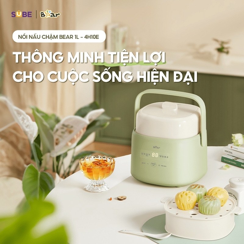 Nồi nấu chậm 1.0L Bear SC-4H10E (Bản Quốc Tế)- Bear Gia Dụng