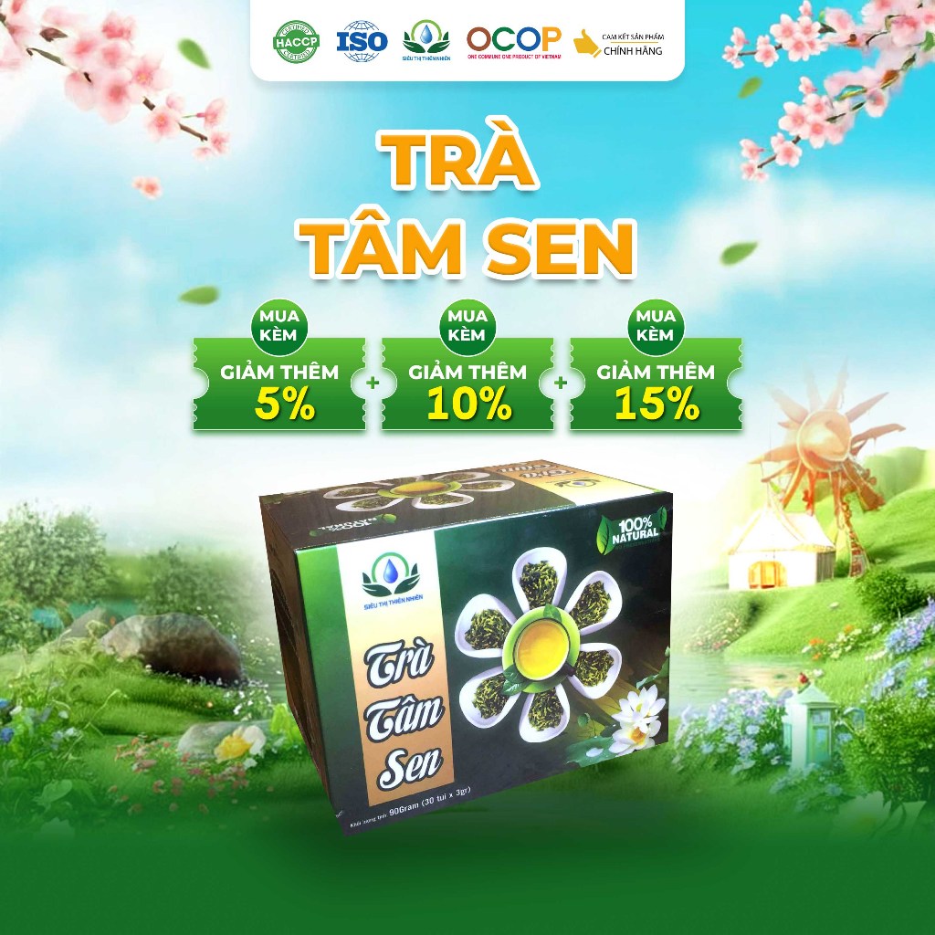 Siêu Thị Thiên Nhiên Hộp 30 Túi Lọc Trà Tâm Sen (Tim Sen)