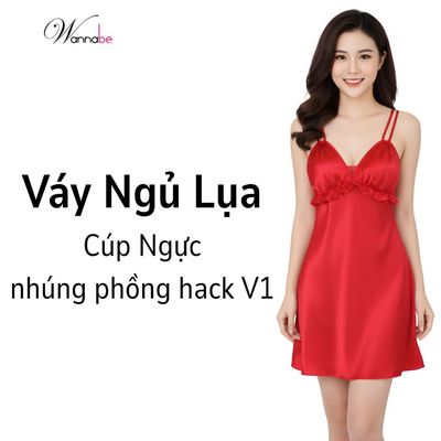 Váy ngủ lụa Wannabe dầm ngủ nữ 2 dây cao cấp thiết kế ren hoa, lưng xẻ sâu quyến rũ mát mẻ DNL
