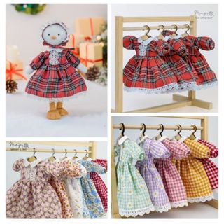  Váy xòe cổ sen phối ren cho thú bông vải tự phối đồ thay quần áo Tiệm tạp hoá Nhà May 