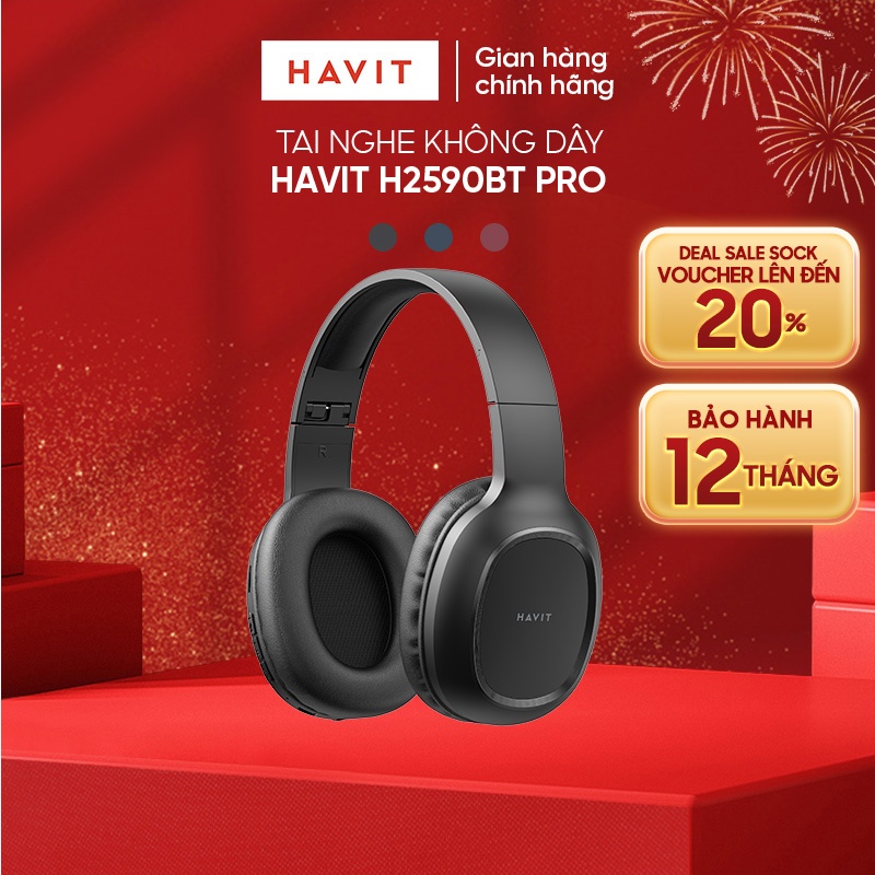 Tai Nghe Chụp Tai Havit H2590BT Pro Bluetooth 5.1 (Bản nâng cấp của Havit i62) - Hàng chính hãng