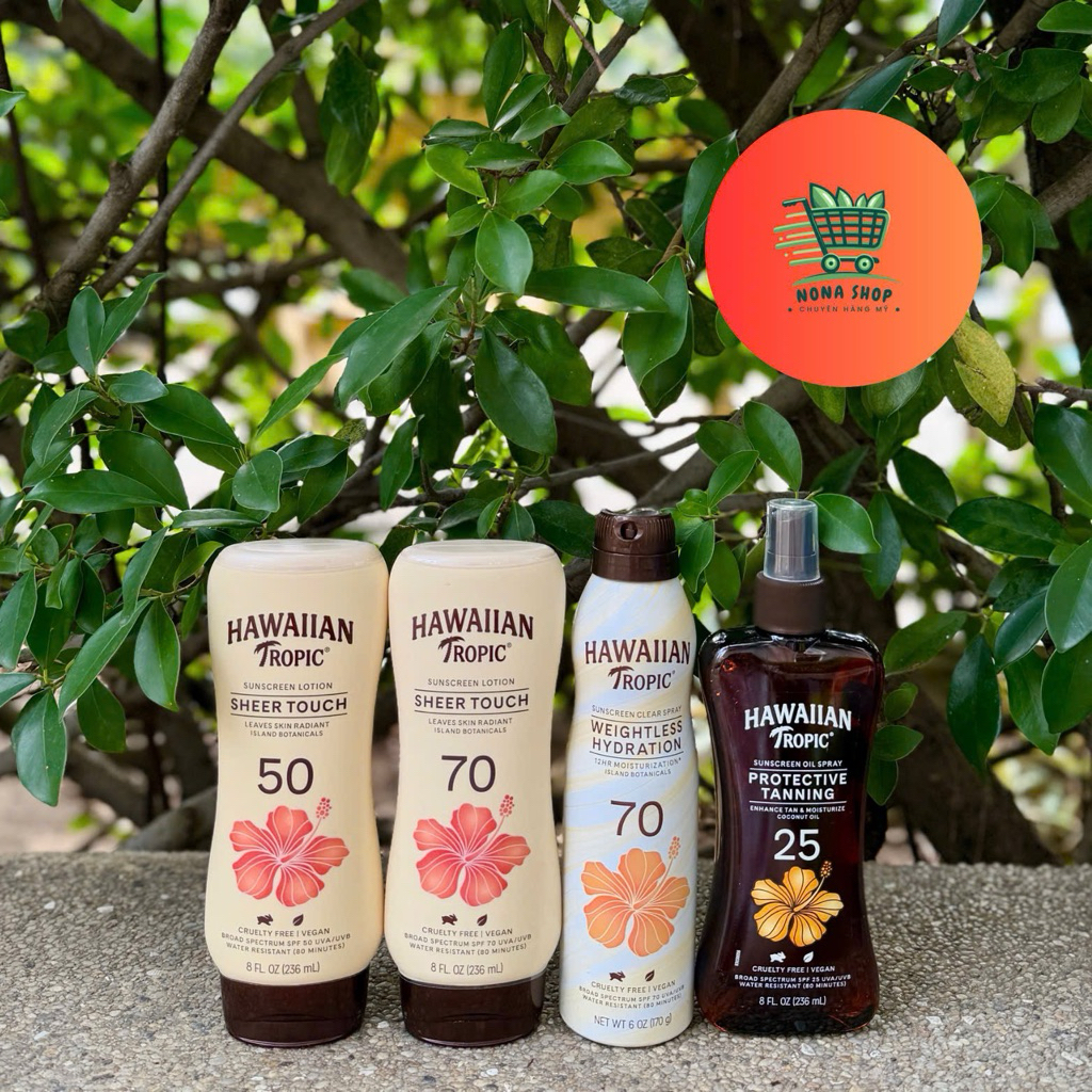 🌞 Kem & Xịt Chống Nắng Hawaiian Tropic Chính Hãng Mỹ – Nhiều Loại SPF