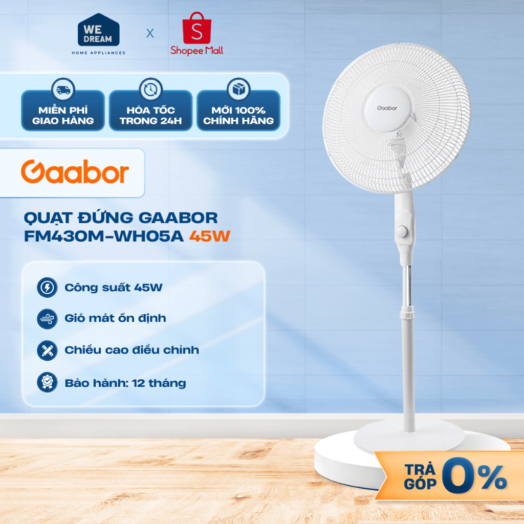 FM430M-WH05A - Quạt Đứng Gaabor FM430M-WH05A 45W - Hàng Chính Hãng, Mới 100%