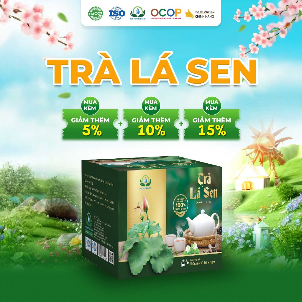  Trà Lá Sen Siêu Thị Thiên Nhiên Hộp 30 Túi Lọc 