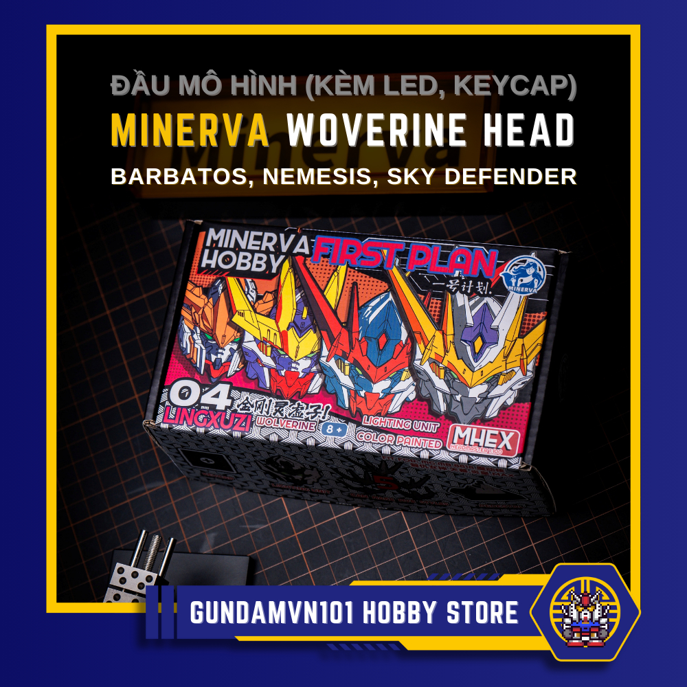 [KÈM KEYCAP, LED] MINERVA 1/100 LINGXUZI WOLVERINE HEAD (BARBATOS NEMESIS SKY DEFENDER) - mô hình đầ