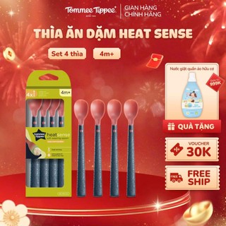  Thìa Ăn Dặm Có Báo Nhiệt Tommee Tippee Heat Sense Cho Bé Từ 4 Tháng  Set 4 Thìa Tách Lẻ  