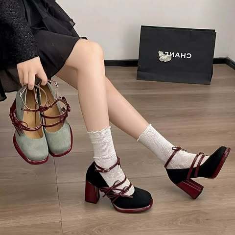 👡 Naomi Maryjane 🌟 - Giày Mary Jane Naomi – Phối Màu Đỏ Rượu Sang Nhẹ