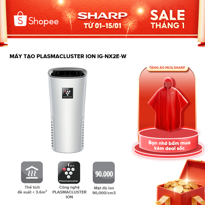 MÁY LỌC KHÔNG KHÍ VÀ TẠO ION CHO XE HƠI IG-NX2E -Bảo hành chính hãng 12 tháng