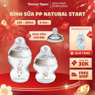  Bình sữa PP Hoạ Tiết Ty Siêu Mềm Tự Nhiên Tommee Tippee Natural Start Cho Bé Từ Sơ Sinh Được Mua Kèm Thêm 1 Núm 