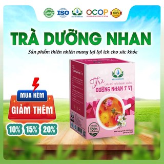  Hộp 30 Túi Trà Mix 7 Vị Dưỡng Nhan Táo Đỏ Hoa Cúc Hoa Hồng Hoa Nhài Long Nhãn Kỳ Tử Cỏ Ngọt 