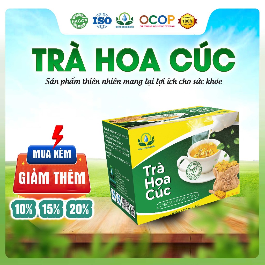Trà Hoa Cúc hộp 30 Túi Lọc x 3Gram Siêu Thị Thiên Nhiên