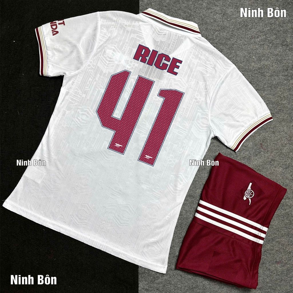 Bộ Quần Áo Bóng Đá CLB Arsenal Sân Khách Mẫu Mới 2025, Bản Trắng C1  - Vải Gai Thái Cao Cấp