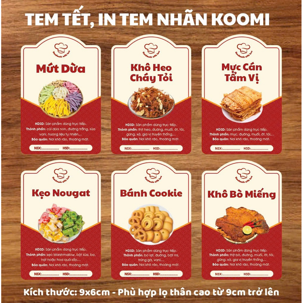 Tem Tết, Tem dán Tết, Tem dán Hạt Tết, Tem Dán Bánh Tết