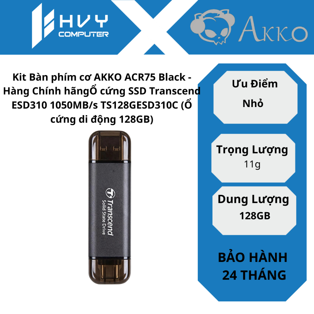 Ổ cứng SSD Transcend ESD310 1050MB/s TS128GESD310C (Ổ cứng di động 128GB)