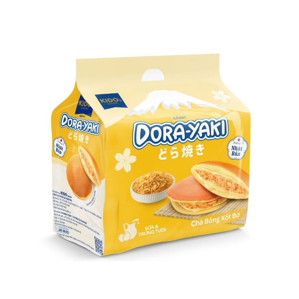 Bánh Dorayaki chà bông xốt bơ Kido's Bakery gói 150g (5 cái)