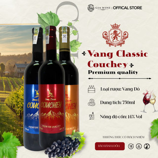 [Chính hãng] - Rượu Vang Đỏ Couchey Có Hộp - Vang Classic 3 màu - 750ml (14% Vol) GIA WINE